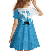 New Zealand Lawn Bowls Prostate Cancer Custom Family Matching Summer Maxi Dress and Hawaiian Shirt Aotearoa Maori Silver Fern Blue Ribbon - Polynesian Pride
