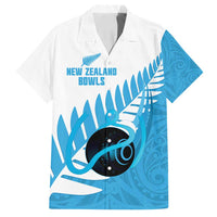 New Zealand Lawn Bowls Prostate Cancer Custom Family Matching Summer Maxi Dress and Hawaiian Shirt Aotearoa Maori Silver Fern Blue Ribbon - Polynesian Pride