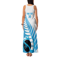 New Zealand Lawn Bowls Prostate Cancer Custom Family Matching Tank Maxi Dress and Hawaiian Shirt Aotearoa Maori Silver Fern Blue Ribbon - Polynesian Pride