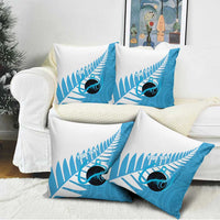 New Zealand Lawn Bowls Prostate Cancer Custom Pillow Cover Aotearoa Maori Silver Fern Blue Ribbon - Polynesian Pride