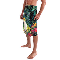 Sulphur-crested Cockatoo New Zealand Lavalava Paua Shell Aotearoa Maori Tropical Flowers - Polynesian Pride