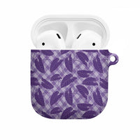 Purple Hawaii Kalo Palaka Motifs AirPods Case Hawaiian Taro Leaves Elegant Vibes - Polynesian Pride