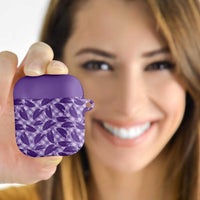 Purple Hawaii Kalo Palaka Motifs AirPods Case Hawaiian Taro Leaves Elegant Vibes - Polynesian Pride