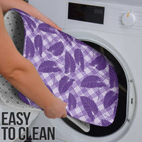 Purple Hawaii Kalo Palaka Motifs Bathroom Set Hawaiian Taro Leaves Elegant Vibes LT14 - Polynesian Pride