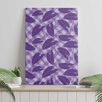 Purple Hawaii Kalo Palaka Motifs Canvas Wall Art Hawaiian Taro Leaves Elegant Vibes LT14 - Polynesian Pride