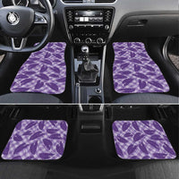 Purple Hawaii Kalo Palaka Motifs Car Mats Hawaiian Taro Leaves Elegant Vibes - Polynesian Pride