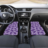 Purple Hawaii Kalo Palaka Motifs Car Mats Hawaiian Taro Leaves Elegant Vibes - Polynesian Pride