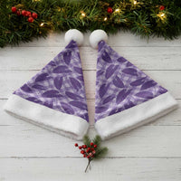 Purple Hawaii Kalo Palaka Motifs Christmas Santa Hat Hawaiian Taro Leaves Elegant Vibes - Polynesian Pride