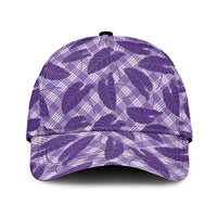 Purple Hawaii Kalo Palaka Motifs Classic Cap Hawaiian Taro Leaves Elegant Vibes LT14 Universal Fit Purple - Polynesian Pride
