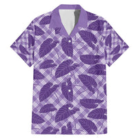 Purple Hawaii Kalo Palaka Motifs Family Matching Mermaid Dress and Hawaiian Shirt Hawaiian Taro Leaves Elegant Vibes - Polynesian Pride