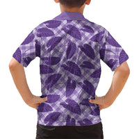 Purple Hawaii Kalo Palaka Motifs Family Matching Summer Maxi Dress and Hawaiian Shirt Hawaiian Taro Leaves Elegant Vibes - Polynesian Pride
