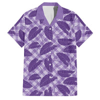 Purple Hawaii Kalo Palaka Motifs Family Matching Summer Maxi Dress and Hawaiian Shirt Hawaiian Taro Leaves Elegant Vibes - Polynesian Pride