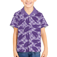 Purple Hawaii Kalo Palaka Motifs Family Matching Tank Maxi Dress and Hawaiian Shirt Hawaiian Taro Leaves Elegant Vibes - Polynesian Pride