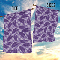Purple Hawaii Kalo Palaka Motifs Garden Flag Hawaiian Taro Leaves Elegant Vibes - Polynesian Pride