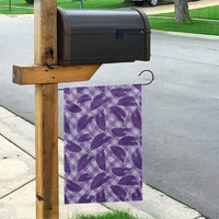 Purple Hawaii Kalo Palaka Motifs Garden Flag Hawaiian Taro Leaves Elegant Vibes - Polynesian Pride