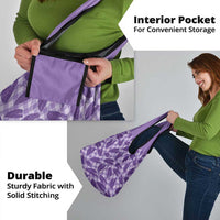 Purple Hawaii Kalo Palaka Motifs Grocery Bag Hawaiian Taro Leaves Elegant Vibes - Polynesian Pride
