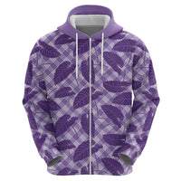 Purple Hawaii Kalo Palaka Motifs Hoodie Hawaiian Taro Leaves Elegant Vibes - Polynesian Pride