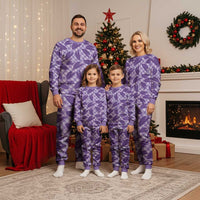 Purple Hawaii Kalo Palaka Motifs Christmas Pajama Set Hawaiian Taro Leaves Elegant Vibes LT14 - Polynesian Pride