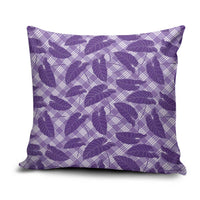 Purple Hawaii Kalo Palaka Motifs Pillow Cover Hawaiian Taro Leaves Elegant Vibes - Polynesian Pride