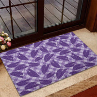 Purple Hawaii Kalo Palaka Motifs Rubber Doormat Hawaiian Taro Leaves Elegant Vibes LT14 - Polynesian Pride