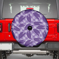 Purple Hawaii Kalo Palaka Motifs Spare Tire Cover Hawaiian Taro Leaves Elegant Vibes - Polynesian Pride