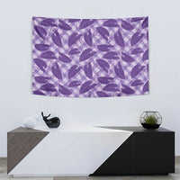 Purple Hawaii Kalo Palaka Motifs Tapestry Hawaiian Taro Leaves Elegant Vibes - Polynesian Pride