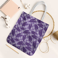 Purple Hawaii Kalo Palaka Motifs Tote Bag Hawaiian Taro Leaves Elegant Vibes - Polynesian Pride
