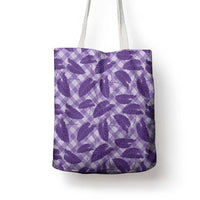 Purple Hawaii Kalo Palaka Motifs Tote Bag Hawaiian Taro Leaves Elegant Vibes - Polynesian Pride