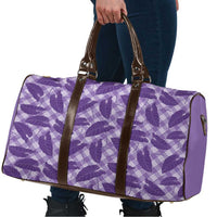 Purple Hawaii Kalo Palaka Motifs Travel Bag Hawaiian Taro Leaves Elegant Vibes - Polynesian Pride