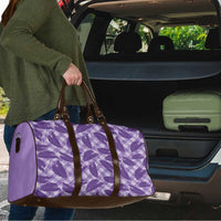 Purple Hawaii Kalo Palaka Motifs Travel Bag Hawaiian Taro Leaves Elegant Vibes - Polynesian Pride