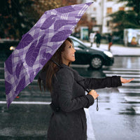 Purple Hawaii Kalo Palaka Motifs Umbrella Hawaiian Taro Leaves Elegant Vibes LT14 - Polynesian Pride