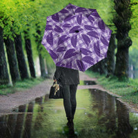 Purple Hawaii Kalo Palaka Motifs Umbrella Hawaiian Taro Leaves Elegant Vibes LT14 - Polynesian Pride