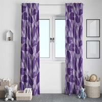 Purple Hawaii Kalo Palaka Motifs Window Curtain Hawaiian Taro Leaves Elegant Vibes - Polynesian Pride