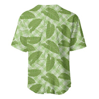 Green Hawaii Kalo Palaka Motifs Baseball Jersey Hawaiian Taro Leaves Elegant Vibes LT14 - Polynesian Pride