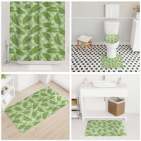 Green Hawaii Kalo Palaka Motifs Bathroom Set Hawaiian Taro Leaves Elegant Vibes - Polynesian Pride