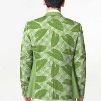 Green Hawaii Kalo Palaka Motifs Blazer Hawaiian Taro Leaves Elegant Vibes - Polynesian Pride