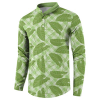 Green Hawaii Kalo Palaka Motifs Button Sweatshirt Hawaiian Taro Leaves Elegant Vibes LT14 - Polynesian Pride