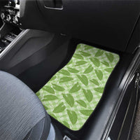 Green Hawaii Kalo Palaka Motifs Car Mats Hawaiian Taro Leaves Elegant Vibes - Polynesian Pride
