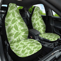 Green Hawaii Kalo Palaka Motifs Car Seat Cover Hawaiian Taro Leaves Elegant Vibes - Polynesian Pride