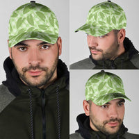 Green Hawaii Kalo Palaka Motifs Classic Cap Hawaiian Taro Leaves Elegant Vibes LT14 - Polynesian Pride