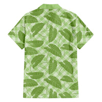 Green Hawaii Kalo Palaka Motifs Family Matching Puletasi and Hawaiian Shirt Hawaiian Taro Leaves Elegant Vibes - Polynesian Pride