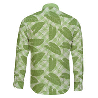 Green Hawaii Kalo Palaka Motifs Family Matching Summer Maxi Dress and Hawaiian Shirt Hawaiian Taro Leaves Elegant Vibes - Polynesian Pride