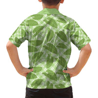 Green Hawaii Kalo Palaka Motifs Family Matching Tank Maxi Dress and Hawaiian Shirt Hawaiian Taro Leaves Elegant Vibes - Polynesian Pride