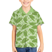 Green Hawaii Kalo Palaka Motifs Family Matching Tank Maxi Dress and Hawaiian Shirt Hawaiian Taro Leaves Elegant Vibes - Polynesian Pride