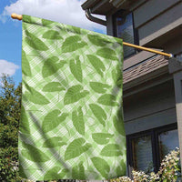 Green Hawaii Kalo Palaka Motifs Garden Flag Hawaiian Taro Leaves Elegant Vibes - Polynesian Pride