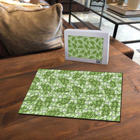 Green Hawaii Kalo Palaka Motifs Puzzle Hawaiian Taro Leaves Elegant Vibes LT14 - Polynesian Pride