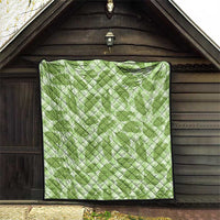 Green Hawaii Kalo Palaka Motifs Quilt Hawaiian Taro Leaves Elegant Vibes - Polynesian Pride