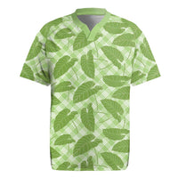 Green Hawaii Kalo Palaka Motifs Rugby Jersey Hawaiian Taro Leaves Elegant Vibes - Polynesian Pride