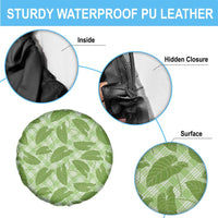 Green Hawaii Kalo Palaka Motifs Spare Tire Cover Hawaiian Taro Leaves Elegant Vibes - Polynesian Pride