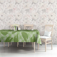 Green Hawaii Kalo Palaka Motifs Tablecloth Hawaiian Taro Leaves Elegant Vibes LT14 - Polynesian Pride